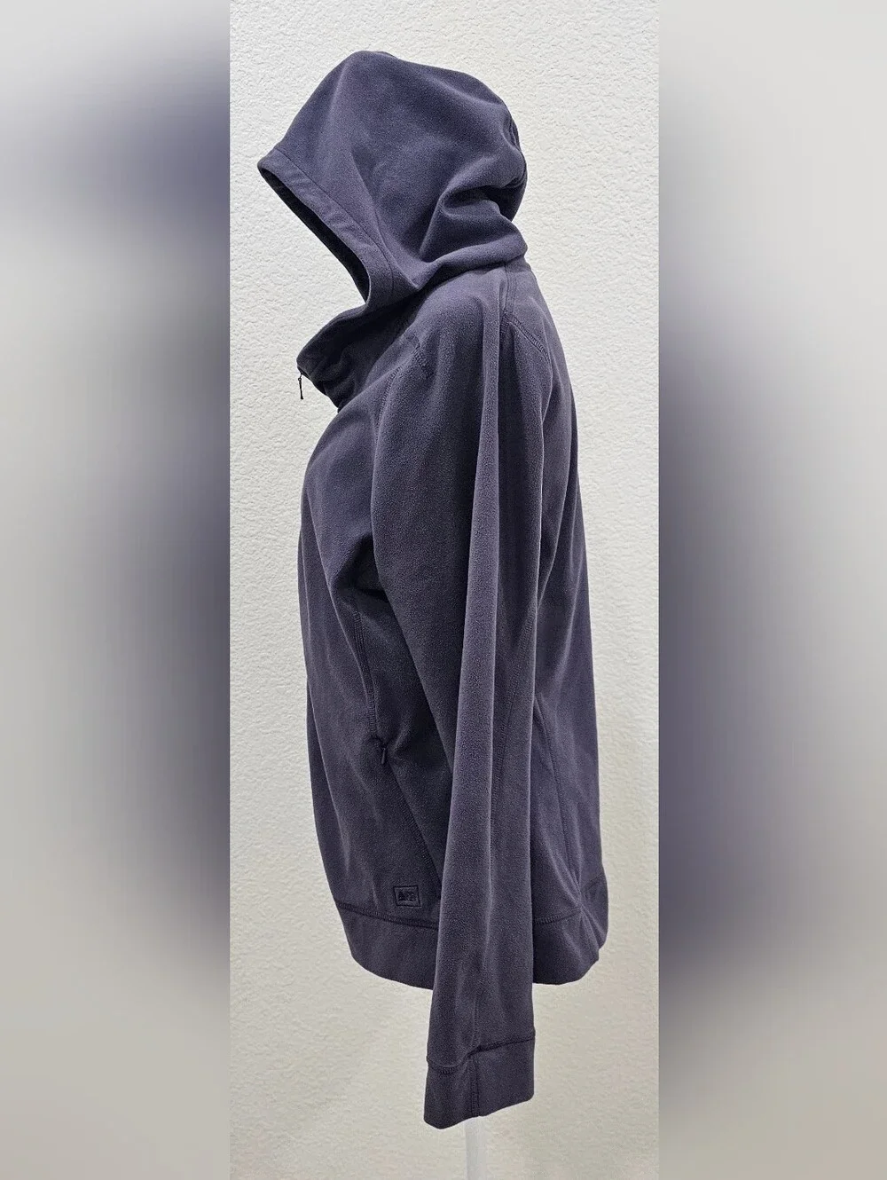 REI Women’s Large Fleece Hoodie Jacket Full Zip Purple Recycled Polyester Outdoo